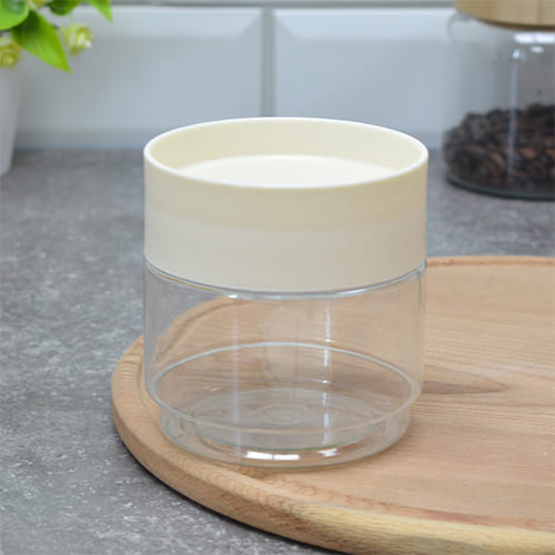 Емкость для сыпучих продуктов 0.5 л Homver Asti 221102625/01, светло-бежевая