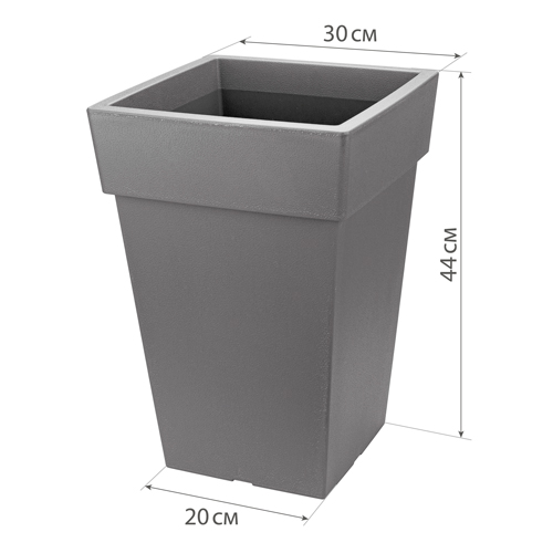 Кашпо 14 л IDEA ТУБУС М 3179, 300х300 мм, графитовый