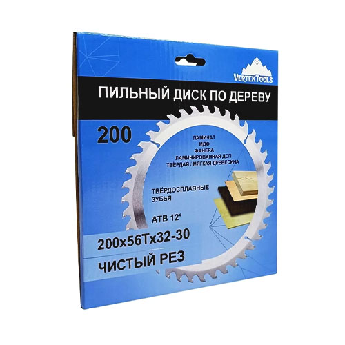 Диск пильный  по дереву, 200х56Тх32-30 vertextools 200-56-32