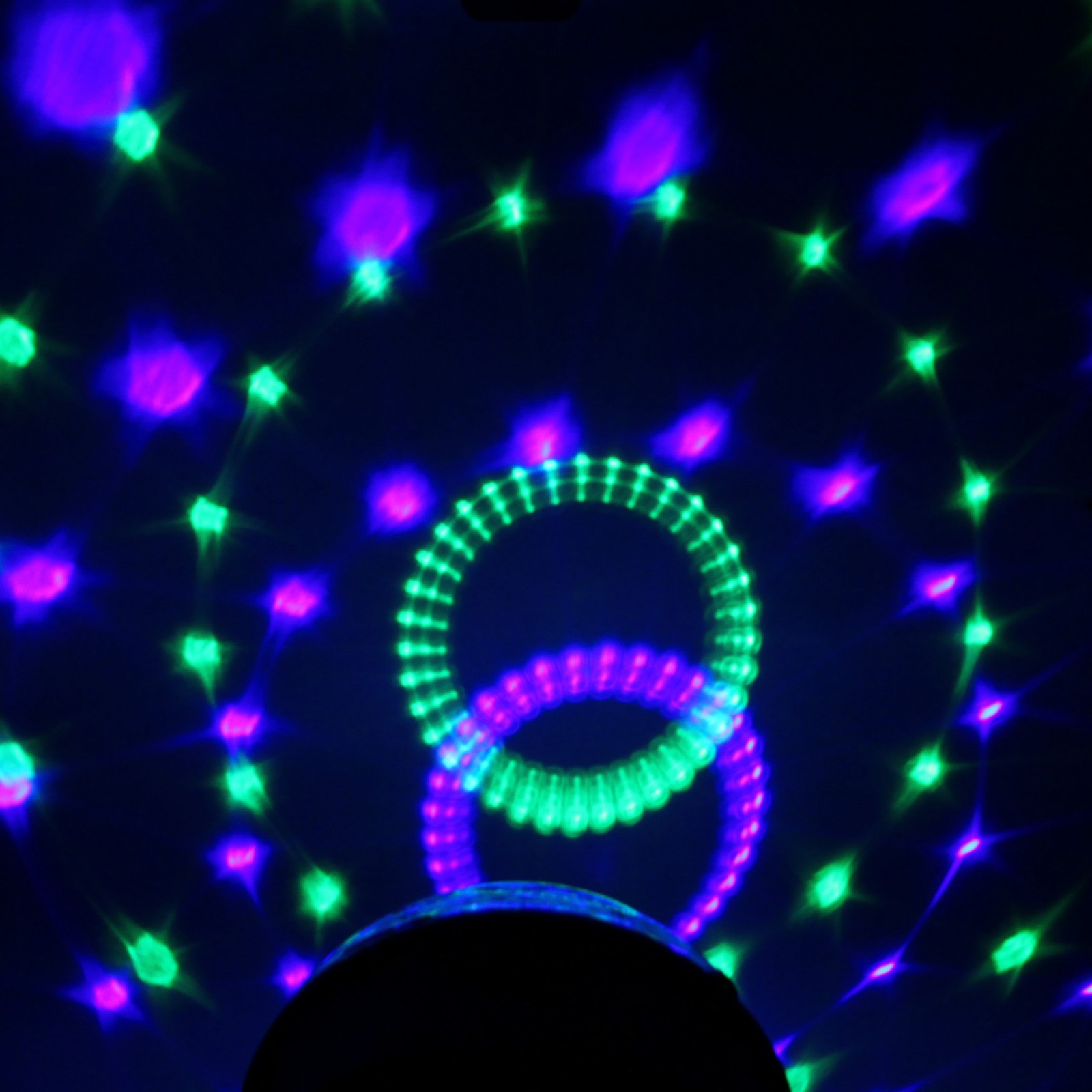 Диско-шар светодиодный  "Каледоскоп", LED (красный, зеленый, синий), USB+mp3+пульт (220V)