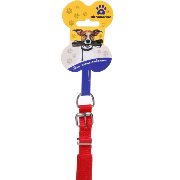 Ошейник для собак однотонный "ЗООЛЕНД БРО", цвет красный, 1,5*43см (бирка)