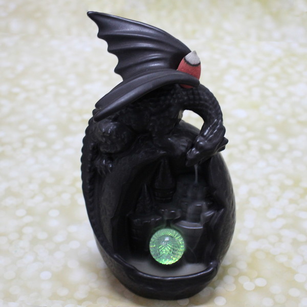 Подставка под стелющиеся благовония "Сказочный дракон" 10*9*19см с подсветкой