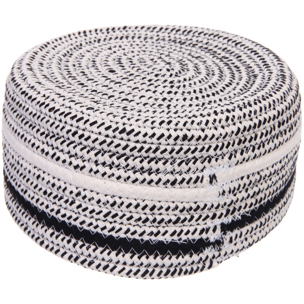 Корзинка вязаная интерьерная "ВАЛЬТА", цвет черный/белый, 18*10см, (лейбл селфи)