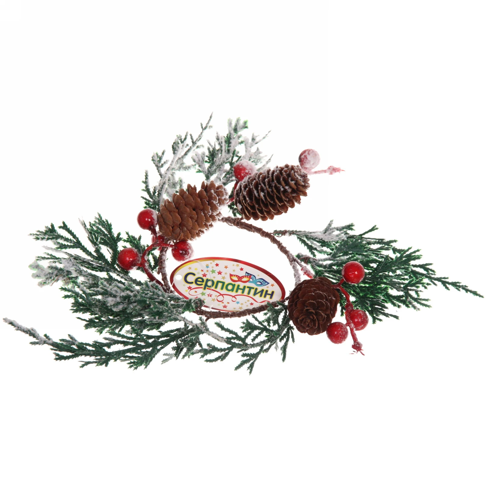 Венок хвойный новогодний "Рождественское волшебство" , 28 см