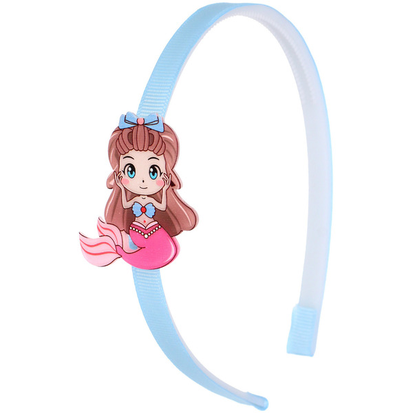 Ободок для волос детский на блистере "РОЗОВОЕ ОБЛАКО", русалочка, микс 6 цветов, 1см