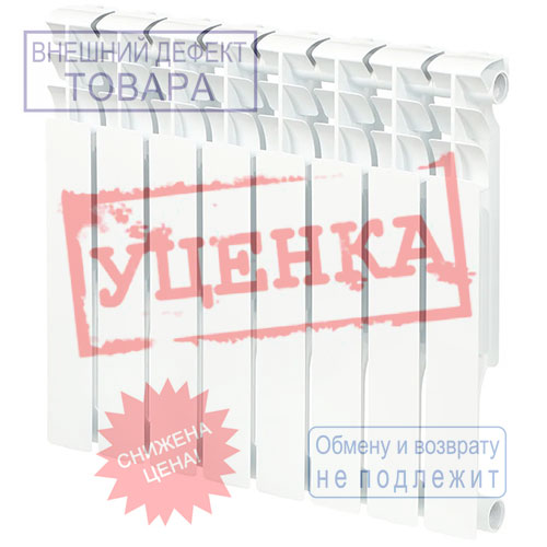 Радиатор биметаллический FIRENZE BI 350/80 B41, 350/80мм/8сек, УЦЕНКА, скол угол секции