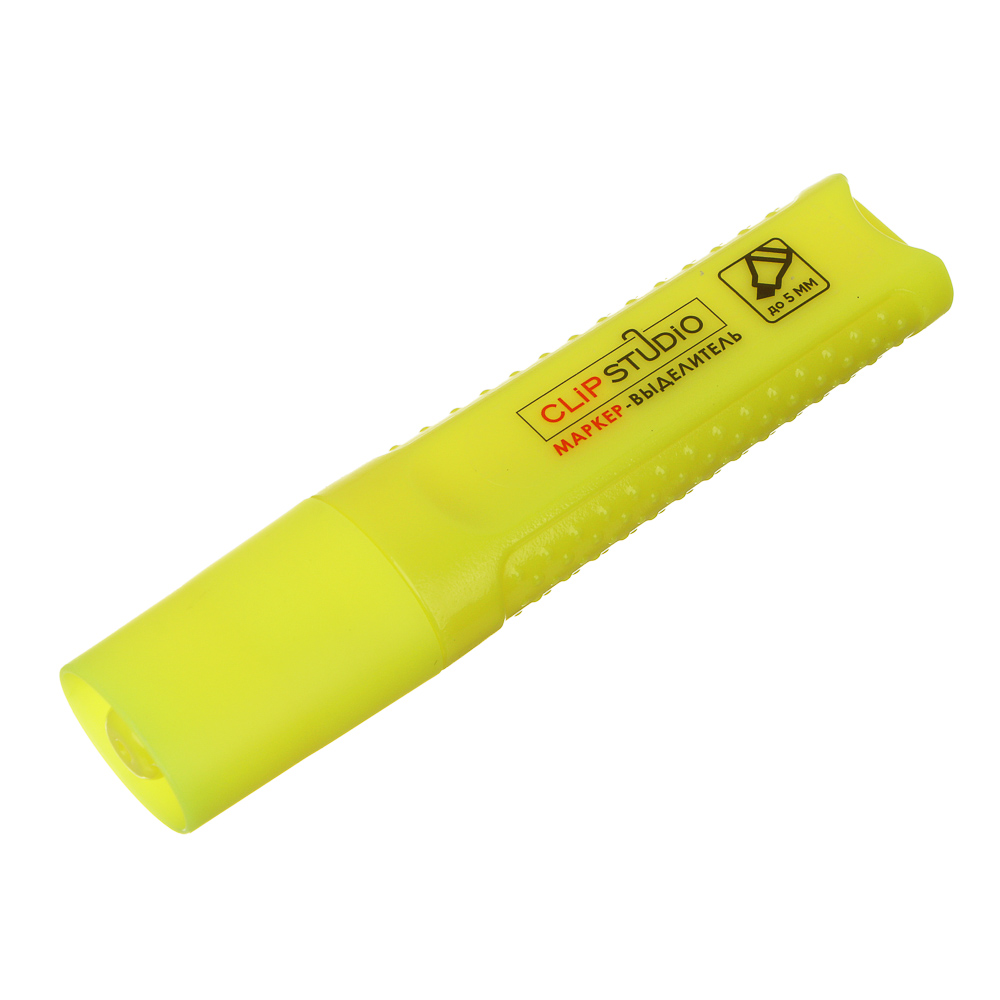 ClipStudio Набор маркеров-выделителей, 3 цвета, плоский корпус, скош. наконечник, ПВХ пенал