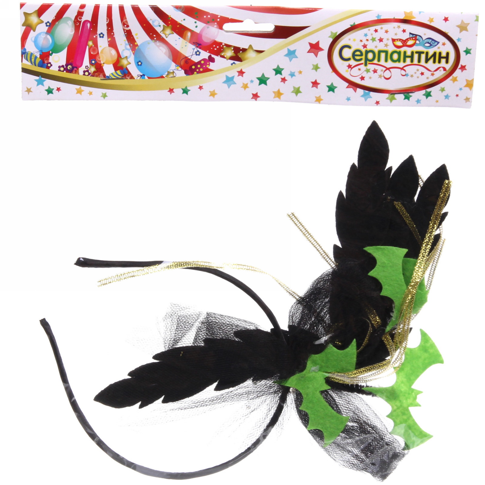 Ободок карнавальный "Темная королева", цвета в ассортименте