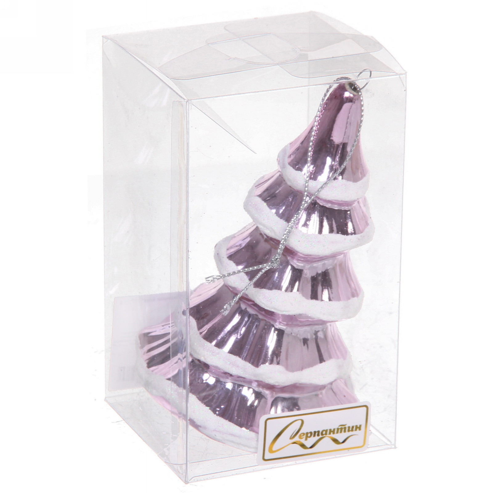 Ёлочная игрушка "Сказочная ёлка" 7*7*11,5 см, розовый