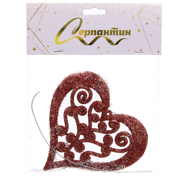 Подвеска "Блестящее сердце" 12 см, Янтарь