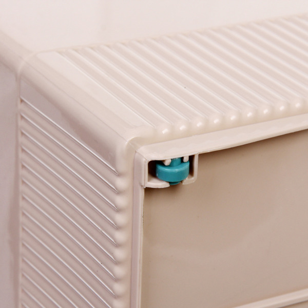 Органайзер - лоток для хранения на колесиках "ИДЕАДОМА", цвет бежевый, 33.6*17.2*25.2см 