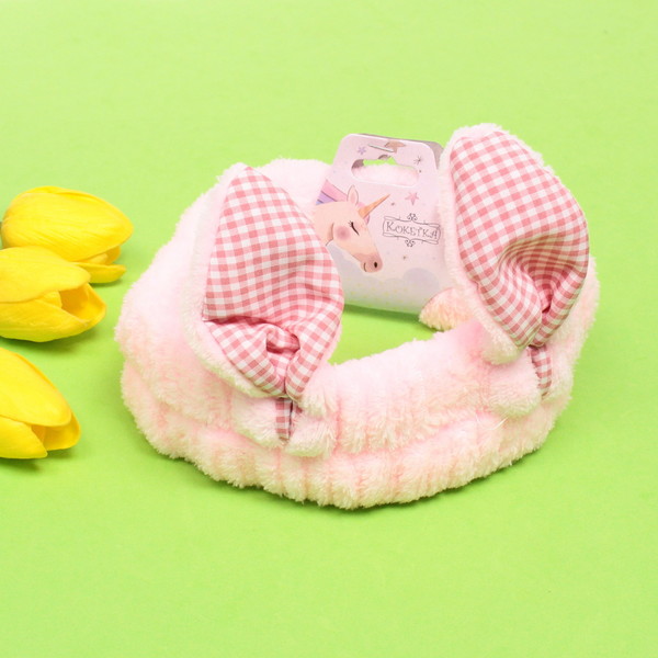 Повязка на голову "Little bunny- Buchi", микс 4 цвета, 20*6 см (подвес Единорожек)