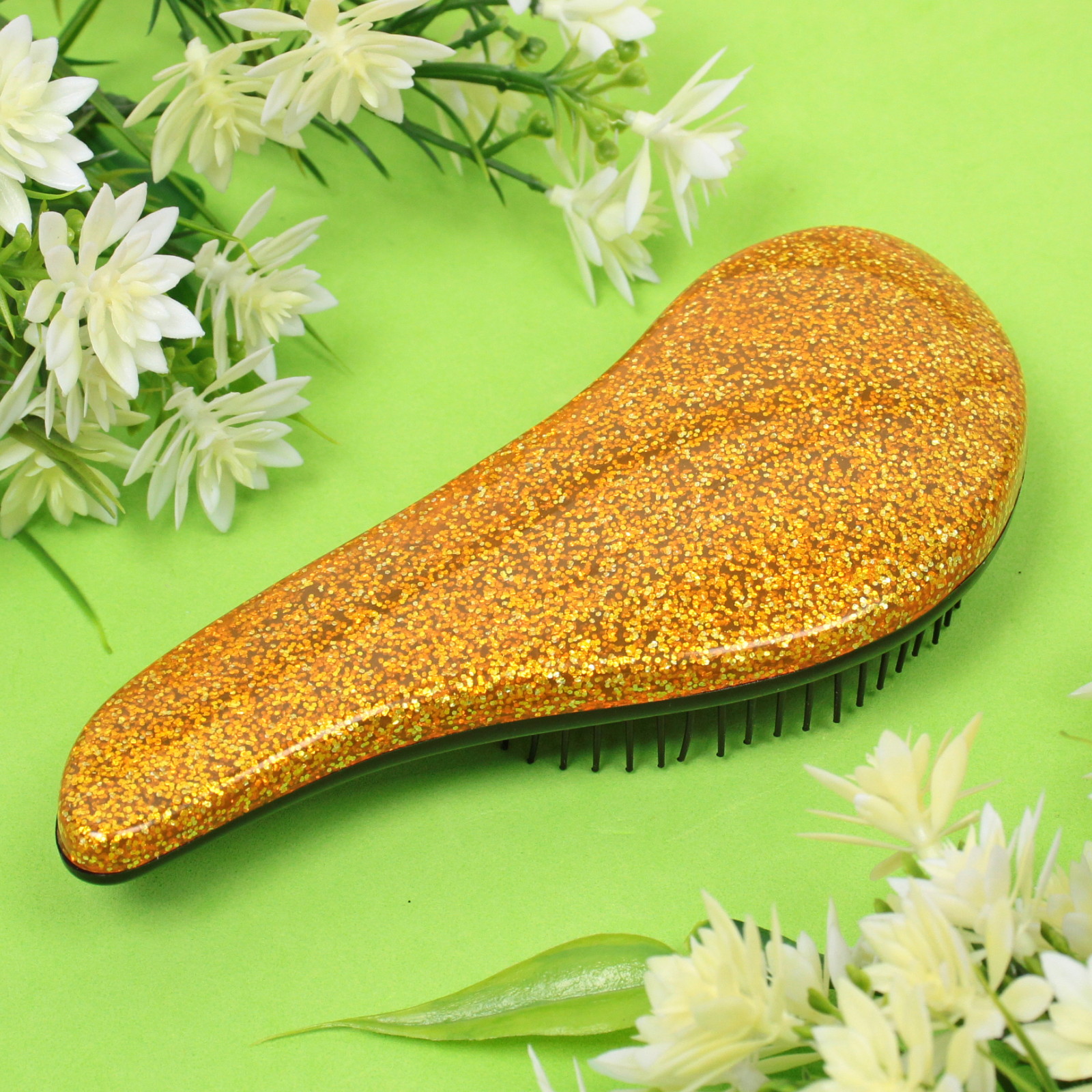 Расческа массажная компактная "Marlene", в пластиковой коробке, цвет золото, 15см