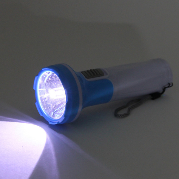 Фонарь ручной 1 режим 1LED 3AA микс 3 цвета JL3100