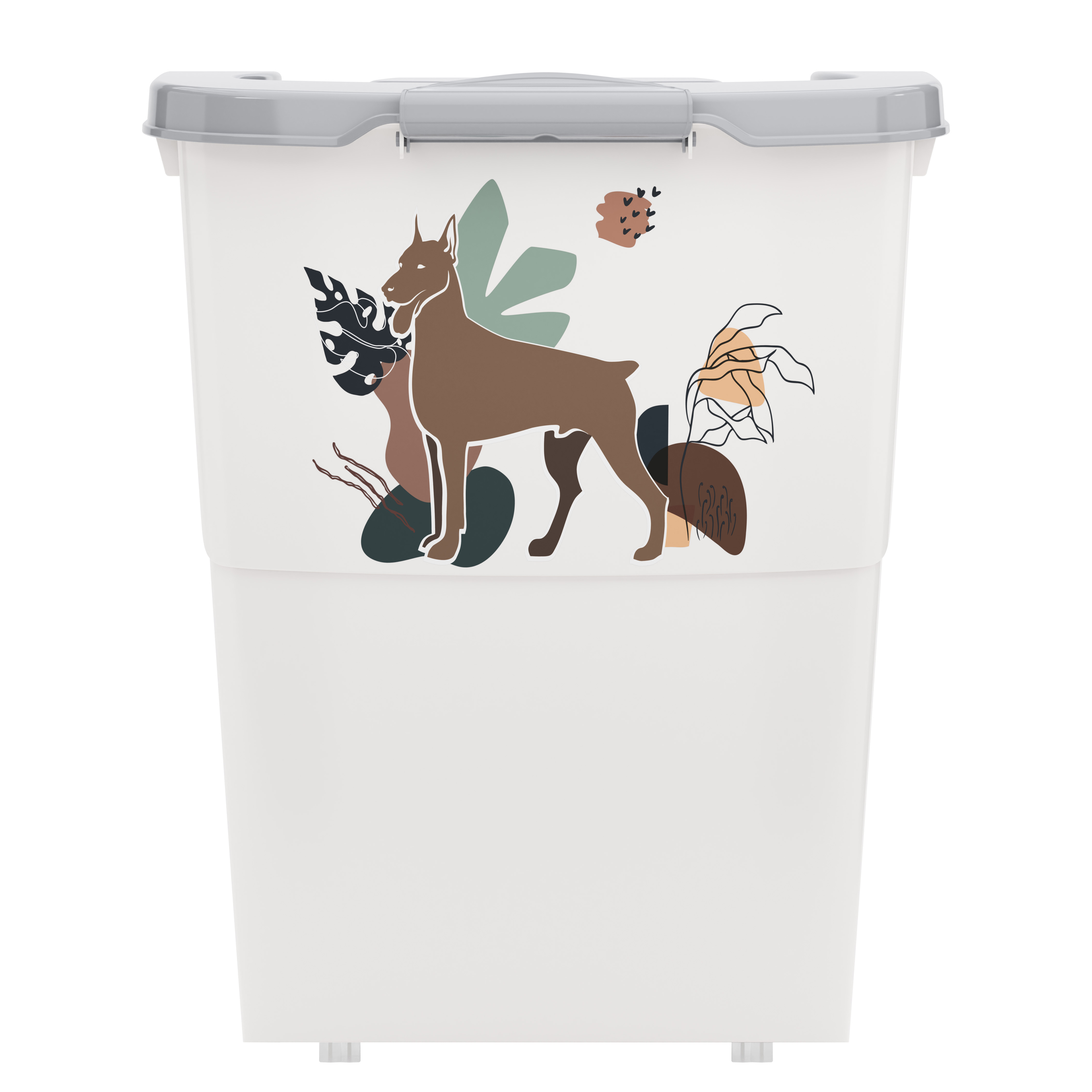 Контейнер ALTA для корма "Dogs" 36л (бело-серый) 