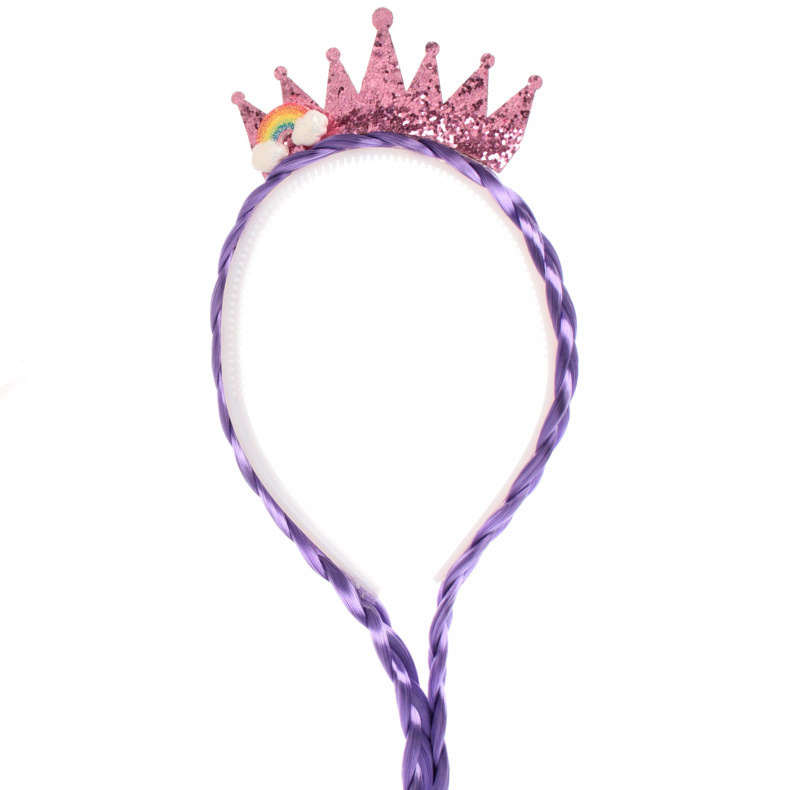 Ободок карнавальный с косами "Королева цветов" 46 см, микс