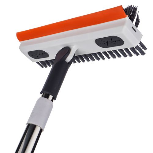 Водосгон-щетка телескопическая ручка 110см, резинка 22см трехсторонняя, с отверстиями для тряпки, металлическая ручка, 1/80