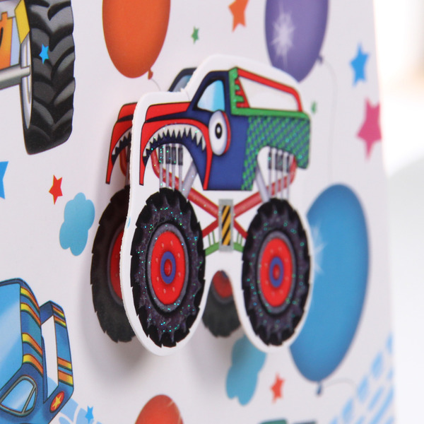 Пакет подарочный "Машинки" 18*23*8 см, микс