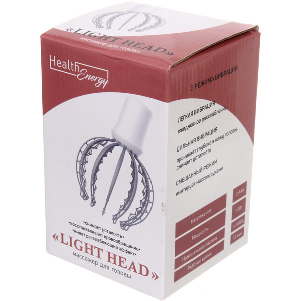 Массажер для головы "Light head" (вибрационный), 2 батарейки ААА