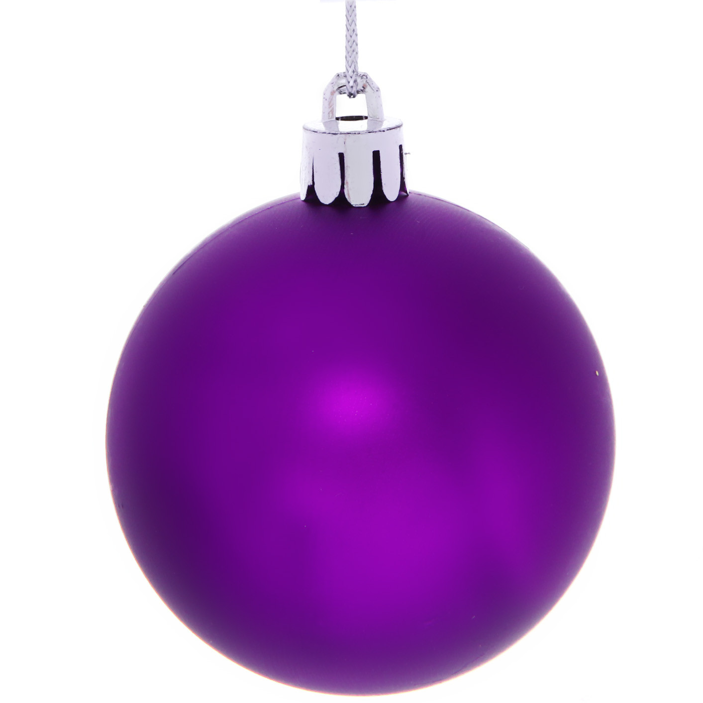 Новогодние шары 6 см (набор 3 шт) "Матовый", фиолетовый