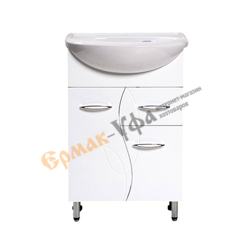 Тумба+Раковина Уют 550 ЭКО-1 бел с 1 ящиком справа (выс820*шир500*глуб280) (1/1)