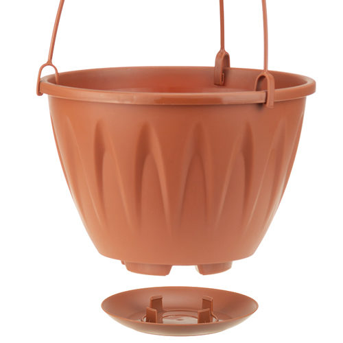 Кашпо подвесное АЛИЦИЯ М 3115, с поддоном, терракотовый, 220 мм