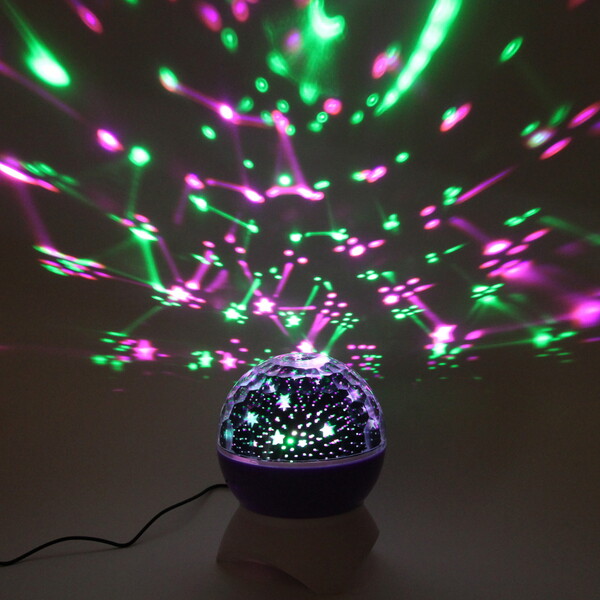 Диско-шар "Double Magic" (в комплекте 2 плафона - диско, звездное небо), Bluetooth, авторежим, USB, в ассортименте (220V)