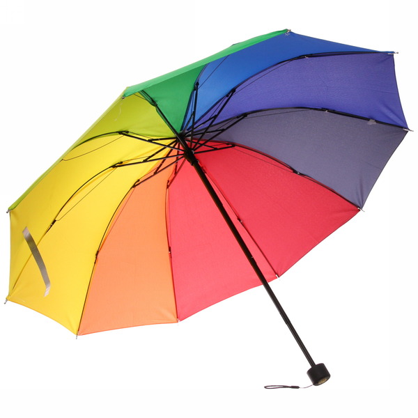 Зонт женский механический "Ultramarine - Радуга", ветроустойчивый, 10 спиц, d-99см, длина в слож. виде 24см