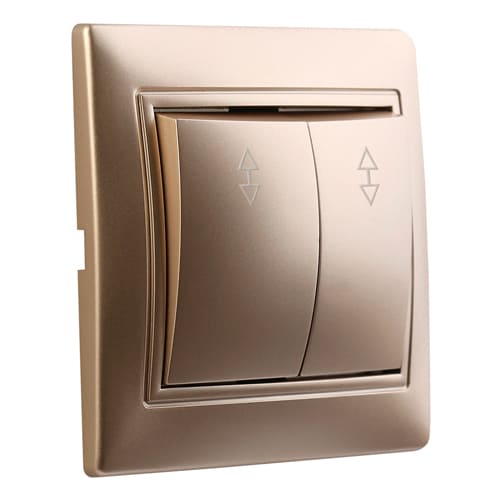 Выключатель проходной 2-клавишный 10А шампань "Венера" (SBE-01c-10-SW22-0)