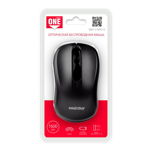 Мышь беспроводная Smartbuy ONE 378 черная (SBM-378AG-K) / 40