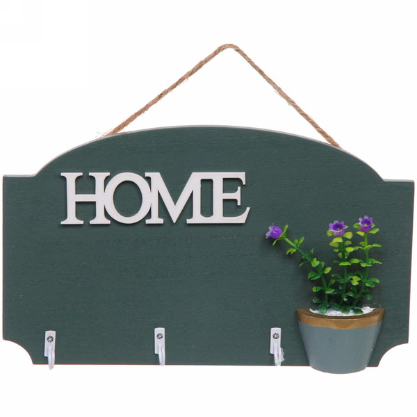 Ключница настенная "ЛАМИНГТОН", 3 крючка, цвет бирюзовый, 25*15см