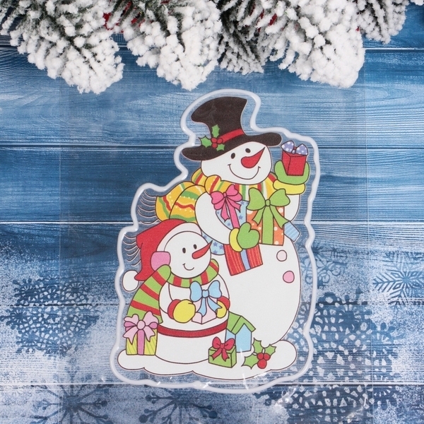 Наклейка на стекло "Зимние друзья!" 15*20 см