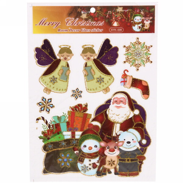 Набор наклеек "Весёлый Снеговичок" , лист 21,5х30,5 см,микс