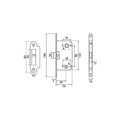 Защелка врезная Trodos SD600WC, пластик, золото