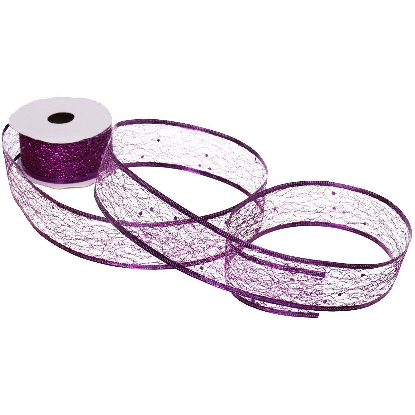 Лента для декорирования "Изящная" 4 см, 2,7 м, Фиолетовый (микс дизайнов)