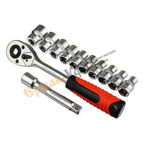 Набор инструментов професс.12пр ЕРМАК 1/2" (головки, трещотка и удлинитель)  (1/15)