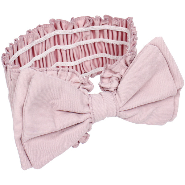 Повязка на голову косметическая "ДАЙМОНД РУШ", бантик, цвет белый, пудровый, небесный и лиловый, 20*7см (ZIP пакет)