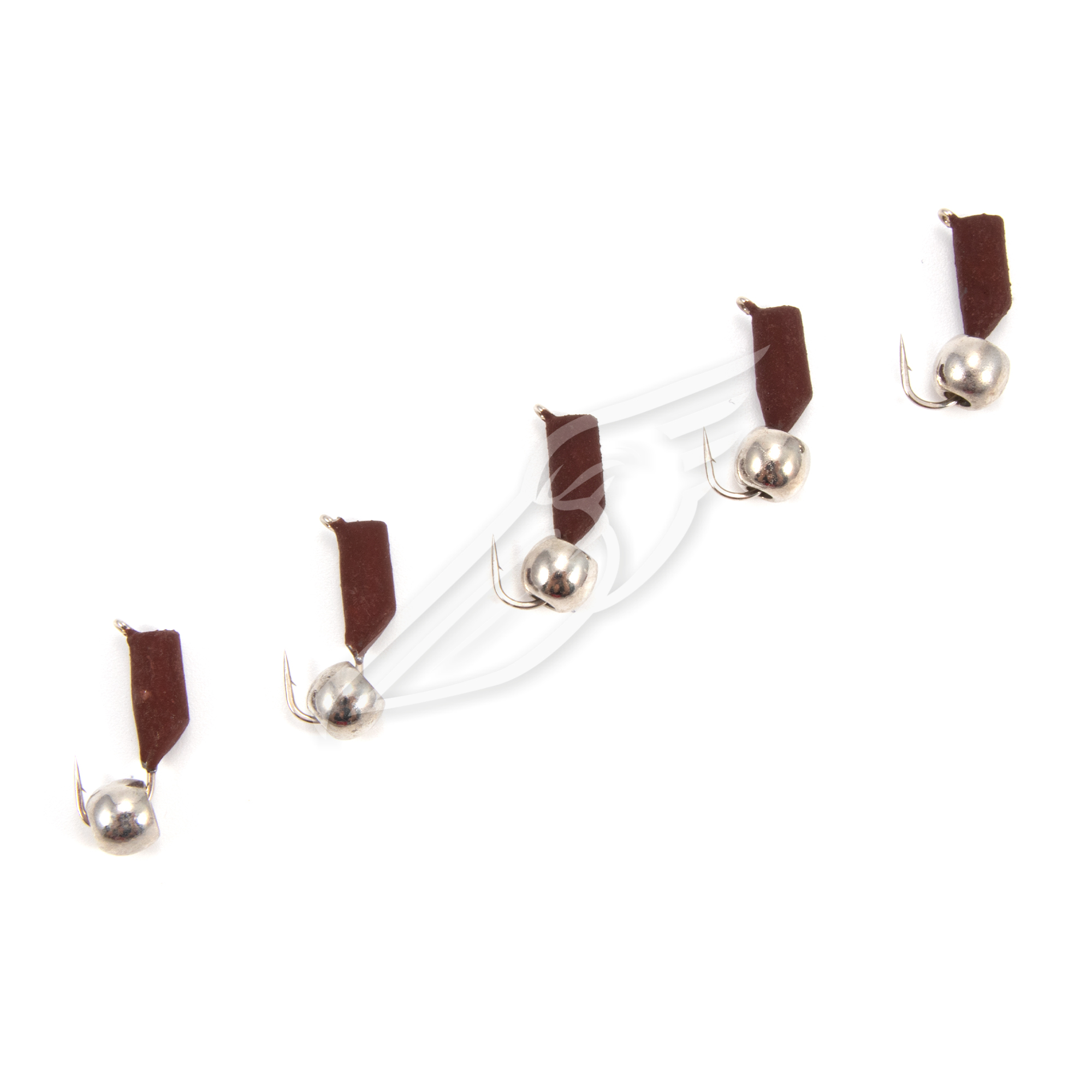 Мормышка безнасад. ЯМАН "Гвоздешарик" матовый шоколад, d-3 мм, вес 0,85 г, шарик никелирован(уп.5шт)