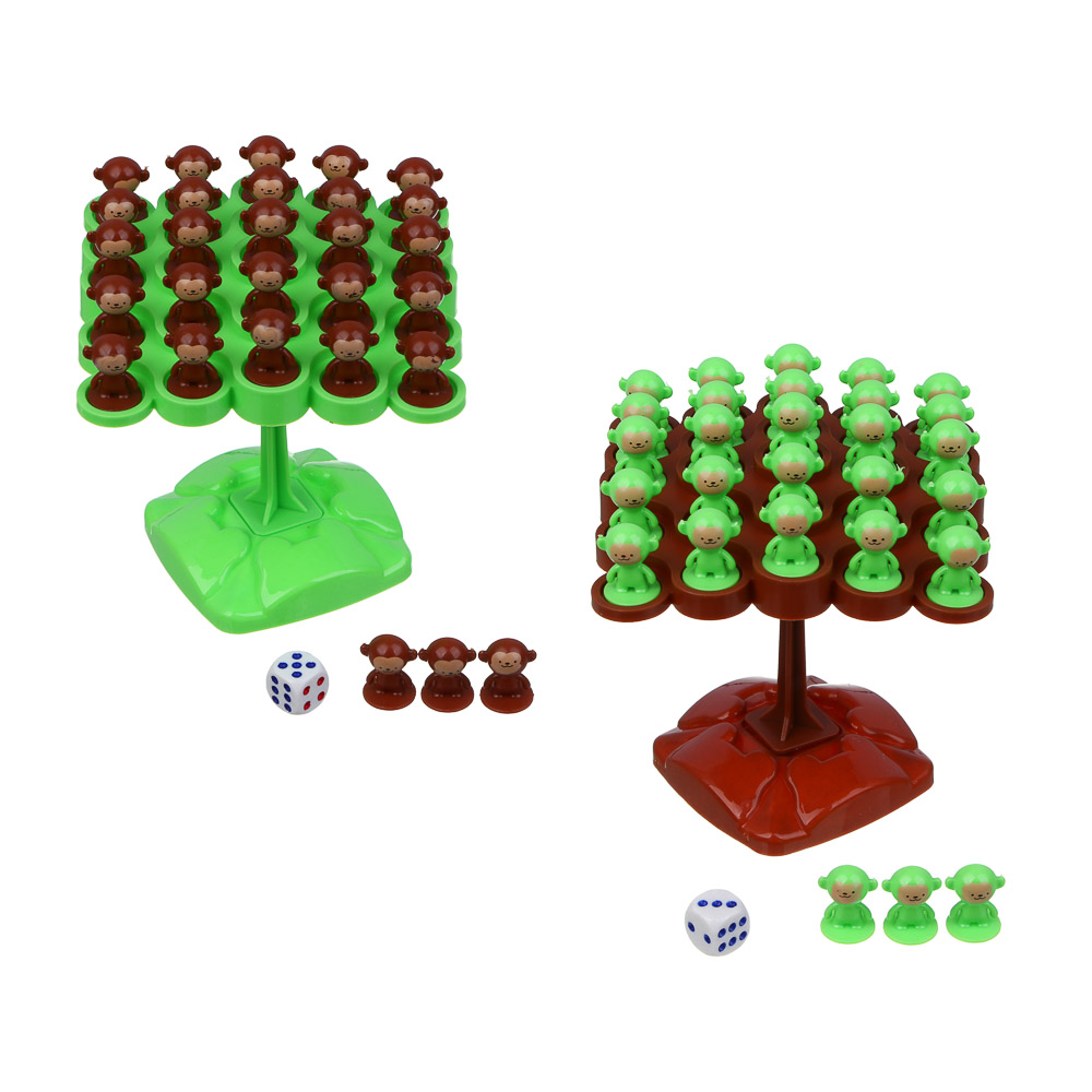 ИГРОЛЕНД Мини игра на равновесие "Веселые обезьянки", 13х22х3см, PP, 2 дизайна