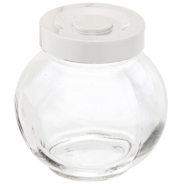 Банка для продуктов стеклянная 180 мл с крышкой плоская