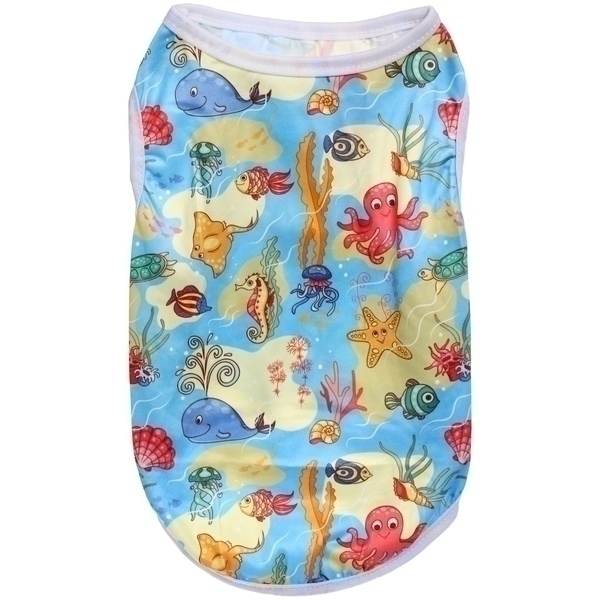 Майка для кошек и собак мелких пород "БРО на стиле", пляжная вечеринка, размер М (длина спинки 29см, объем груди 35см, от 3 до 6кг)