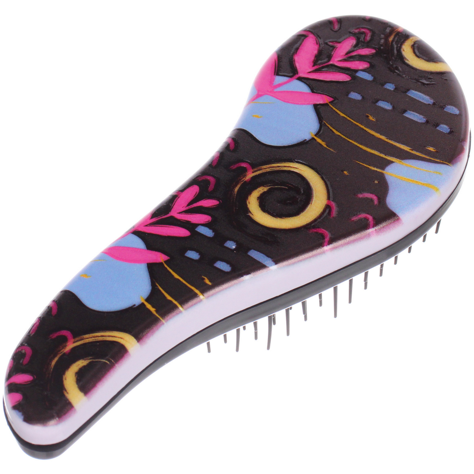 Расческа массажная компактная "МАЛЬТА", микс 4 дизайна, 18*7,5см (PVC коробка)