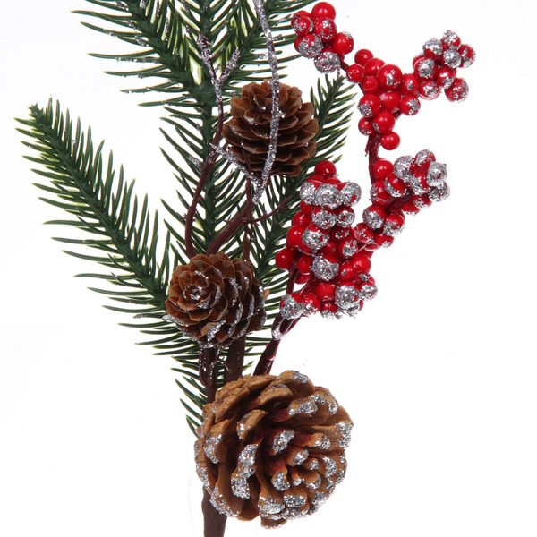 Ветка декоративная "Зимний шарм" 35 см