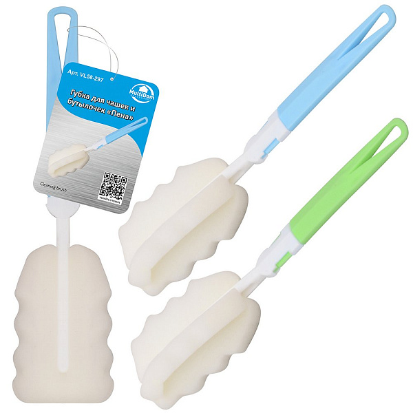 Губка для чашек и бутылочек "Пена". Длина 24см. 