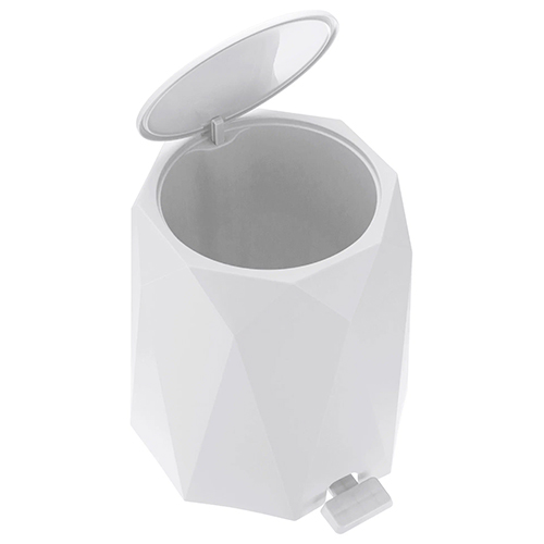 Контейнер для мусора 4.5 л IDEA ПРИЗМА М 2482, с педалью, белый