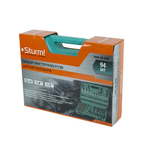Набор головок и бит 94 предметов пластиковый кейс STURM 1045-20-S94T