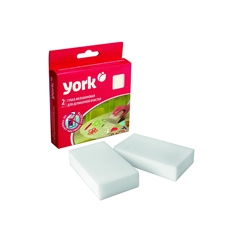 яяяГубка меламиновая для деликатной очистки 2шт YORK (1/21)