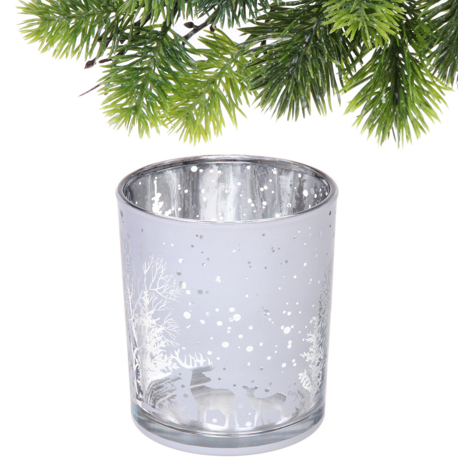 Подсвечник "Зимнее сияние" 8,5*10 см, Белый