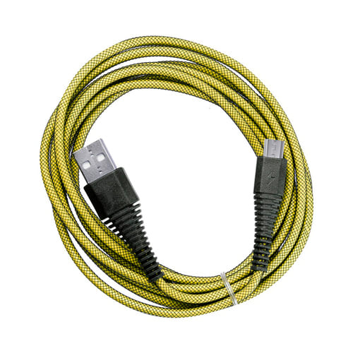 Дата-кабель Smartbuy USB - micro USB, "карбон", экстрапрочный,1.0 м, до 2А, желтый (iK-10n-2 yellow)