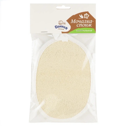 Мочалка-спонж из люффы БАННАЯ ЛИНИЯ овальная 11 х 16 см